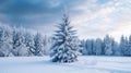 star tree christmas winter sky background new snow year holiday white fir. Generative AI. Royalty Free Stock Photo