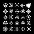 Bold Character Designs: Large Snowflake Vector Icon Set Royalty Free Stock Photo