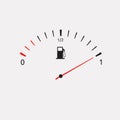 White Fuel gauge isolated in white background. Fuel indicators gas meter. Gauge vector tank full icon. Car dial petrol Royalty Free Stock Photo