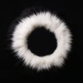 White Fur Minimalistic Round Picture Frame.