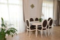 White furniture in a modern classical drawing room