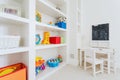 White furnitures in child room