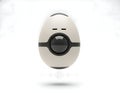 White futuristic capsule device with circular interface, modern technology concept Royalty Free Stock Photo