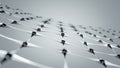 White futuristic glass microstructure 3D rendering