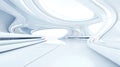 White futuristic tunnel leading to light. Wide angle. White futuristic background Royalty Free Stock Photo