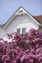 White Gable and Pink Flowers