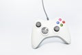 White Gaming console game pad isolated on white background. Video gaming concept. Top view cut out composition