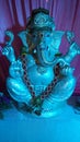 WHITE GANESH IDOL WITH DAIMOND WORK