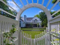 White garden trellis