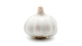 A white garlic bulb on a white background (ai generated) Royalty Free Stock Photo