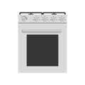 White gas stove with oven in nflat style Royalty Free Stock Photo
