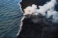 White gases and smoke from volcano spread over huge expanse forcing evacuations on Hawaii Royalty Free Stock Photo