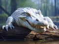 Ai Generated illustration Wildlife Concept of White Gator Royalty Free Stock Photo