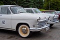 White GAZ M21 Volga at Classic Soviet Car Exhibition