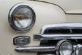 White GAZ M20 Volga at Classic Soviet Car Exhibition