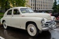 White GAZ M20 Volga at Classic Soviet Car Exhibition