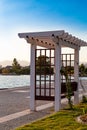 White gazebo on the calis beach, Turkey