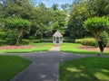 White Gazebo garden stone mountain Royalty Free Stock Photo