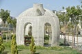 White gazebo at Singapore Botanical Gardens.