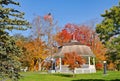 Gazebo In An Autumn City Park In New England