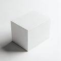 A white geometric box casting a shadow on a plain background Royalty Free Stock Photo