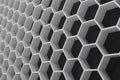 White geometric hexagonal abstract background with black wall, 3D rendering Royalty Free Stock Photo