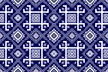 geometric pattern border illustration on blue background Royalty Free Stock Photo