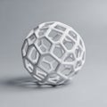 Geometric sculpture resembling a buckyball structure made up of Royalty Free Stock Photo