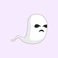 White Ghost Cartoon Character, Funny ghost, scary, flying