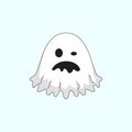 White Ghost Cartoon Character, Funny ghost, scary, flying