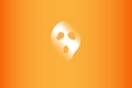 White ghost face mask on orange background Ã¢â¬â scary Halloween Wallpaper Royalty Free Stock Photo