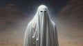 White Ghost In The Desert: Realistic Portrait Painting With Ominous Vibe