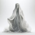 Ghostly Elegance: A 3d Printed Woman Of White Cloth