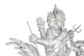 White giant guardian statue isolated on white background. Ravana Tos-Sa-Kan Royalty Free Stock Photo