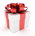 White gift box. 3D image.