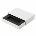 White gift box with black interior isolated on white background Royalty Free Stock Photo