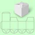 White gift box with Blueprint blank Template.