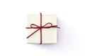 White gift box isolated on white background. Royalty Free Stock Photo