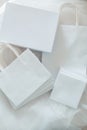 White gift paper bags and boxes Royalty Free Stock Photo