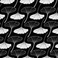 White gingko leaf sketch doodle set 2 Royalty Free Stock Photo