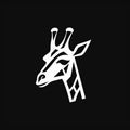 Minimalist Egyptian Giraffe Logo On Black Background