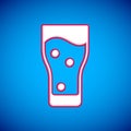 White Glass of beer icon isolated on blue background. Vector Royalty Free Stock Photo