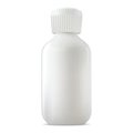 White glass bottle with screw lid. Medical jar Royalty Free Stock Photo