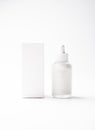 White glass cosmetic bottle mock-up with blank copy space