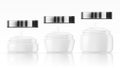 White Glass Cream Jar. Skin Care Product Package