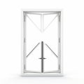 Modern Angular Front Double Door With Minimal Arrow-shaped Window