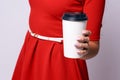 White glass. Fragrant hot coffee. Red background