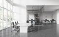 White and glass meeting room interior and open space office Royalty Free Stock Photo