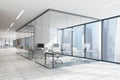 White and glass office interior