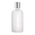 White glass shampoo bottle. Cosmetic package blank